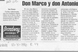 Don Marco y don Antonio  [artículo] Hans Erhmann.