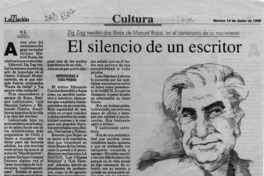 El silencio de un escritor  [artículo] N. G.