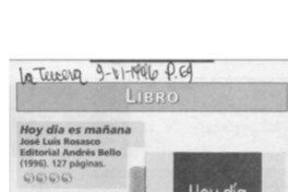 Hoy día es mañana  [artículo] Lilioska Yankovic.