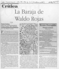 La baraja de Waldo Rojas  [artículo] Ana María Larraín.