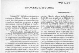 Francisco Ríos Cortés  [artículo] Bahamán Cubillos C.