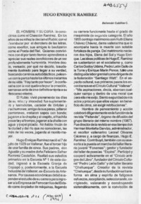 Hugo Enrique Ramírez  [artículo] Bahamán Cubillos C.