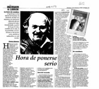 Hora de ponerse serio  [artículo] Patricia Espinosa.