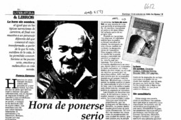 Hora de ponerse serio  [artículo] Patricia Espinosa.