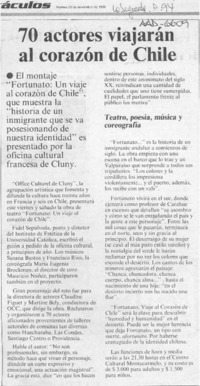 70 actores viajarán al corazón de Chile  [artículo].