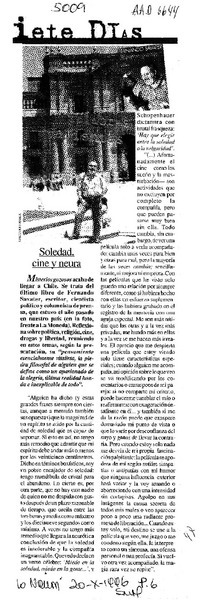 Soledad, cine y neura  [artículo].