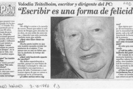 "Escribir es una forma de felicidad"