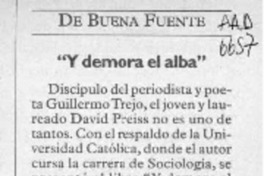 "Y demora el alba"  [artículo].