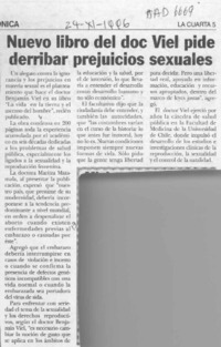 Nuevo libro del doc Viel pide derribar prejuicios sexuales  [artículo].