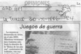 Juegos de guerra  [artículo].