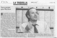 Nuevo premio para Marchant  [artículo].