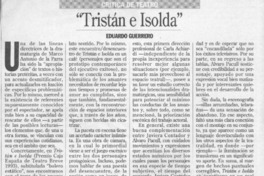 "Tristán e Isolda"  [artículo] Eduardo Guerrero.