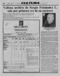 Valiosos archivo de Sergio Fernández L., sale por primera vez de su encierro  [artículo].