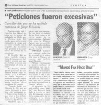 "Peticiones fueron excesivas"