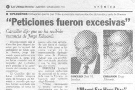 "Peticiones fueron excesivas"