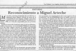 Reconocimiento a Miguel Arteche  [artículo].