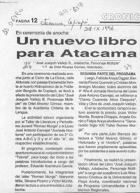 Un Nuevo libro para Atacama  [artículo].