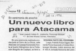 Un Nuevo libro para Atacama  [artículo].