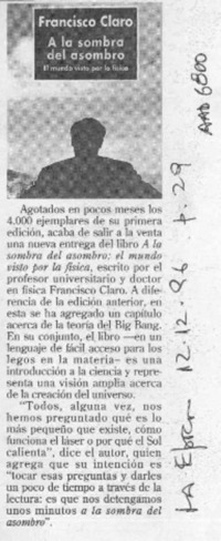A la sombra del asombro  [artículo].
