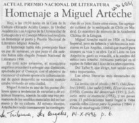 Homenaje a Miguel Arteche  [artículo].