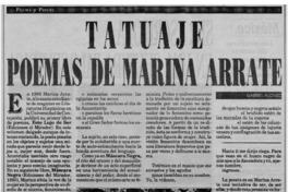 Tatuaje, poemas de Marina Arrate