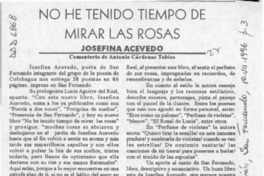 No he tenido tiempo de mirar las rosas  [artículo] Antonio Cárdenas Tabies.