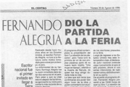 Fernando Alegría dio la partida a la feria  [artículo].