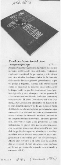 En el centenario del cine  [artículo] H. S.