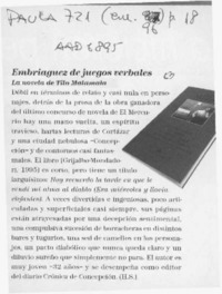 Embriaguez de juegos verbales  [artículo] H. S.