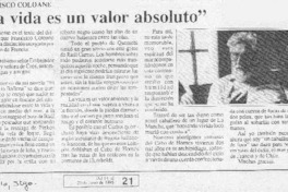 La vida es un valor absoluto