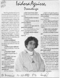 Isidora Aguirre, dramaturga  [artículo].