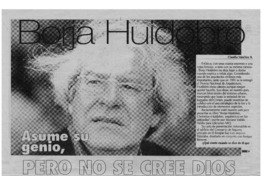 Borja Huidobro. Asume su genio, pero no se cre Dios