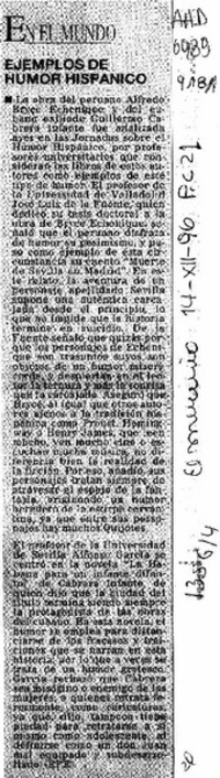 Ejemplos de humor hispánico  [artículo].