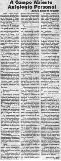 A campo abierto, antología personal