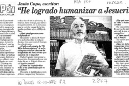 Jesés Capo, escritor, "He logrado humanizar a Jesucristo"  [artículo] Patricia Schüller.