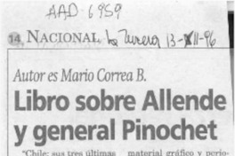 Libro sobre Allende y general Pinochet  [artículo].