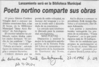 Poeta nortino comparte sus obras  [artículo].