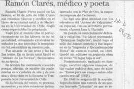 Ramón Clarés, médico y poeta  [artículo] Adolfo Simpson.