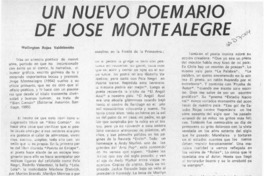 Un nuevo poemario de Jorge Montealegre  [artículo] Wellignton Rojas Valdebenito.