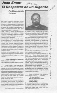 Juan Emar, el despertar de un gigante  [artículo] Miguel Araneda Pradenas.