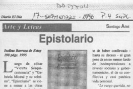 Epistolario  [artículo] Santiago Arlet.