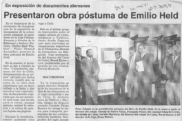 Presentaron obra póstuma de Emilio Held  [artículo].