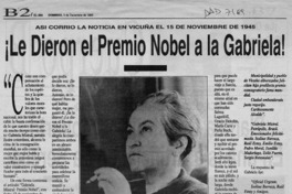 Le dieron el Premio Nobel a la Gabriela!  [artículo].