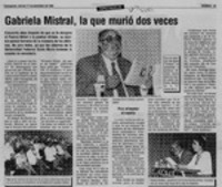 Gabriela Mistral, la que murió dos veces  [artículo].
