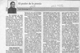 El poder de la poesía  [artículo] Luis Madariaga O.