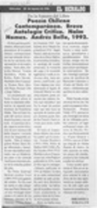 Poesía chilena contemporánea  [artículo].