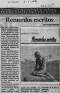 Recuerdos escritos  [artículo] O.R.M.