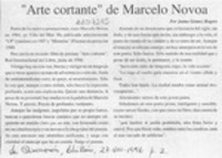 "Arte cortante" de Marcelo Novoa  [artículo] Jaime Gómez Rogers.