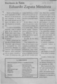 Eduardo Zapata Mendoza  [artículo] C. R. I.