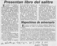 Presentan libro del salitre  [artículo].